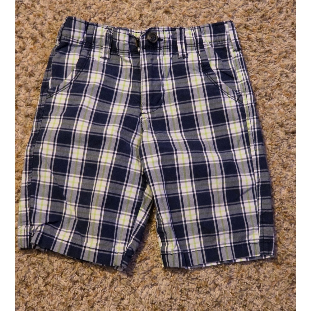 Arizona Plaid Shorts Youth Size 8 Multicolor Back Button Pockets